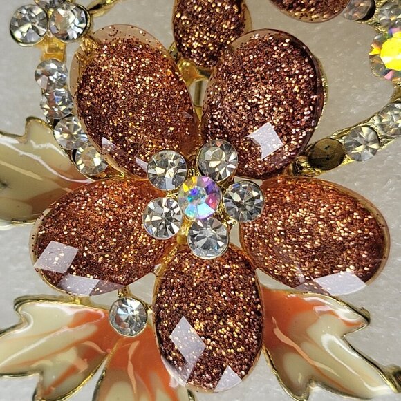 Large Rhinestone Flower Brooch - Picture 8 of 11